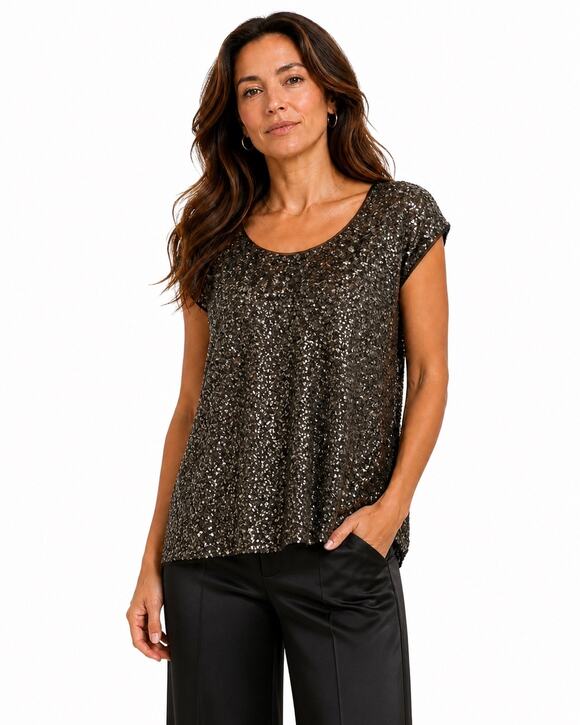 Megan Park Tops - Megan Park Pewter Fully Sequined Sleeveless Top Size 3 (US 10) Holiday $585
